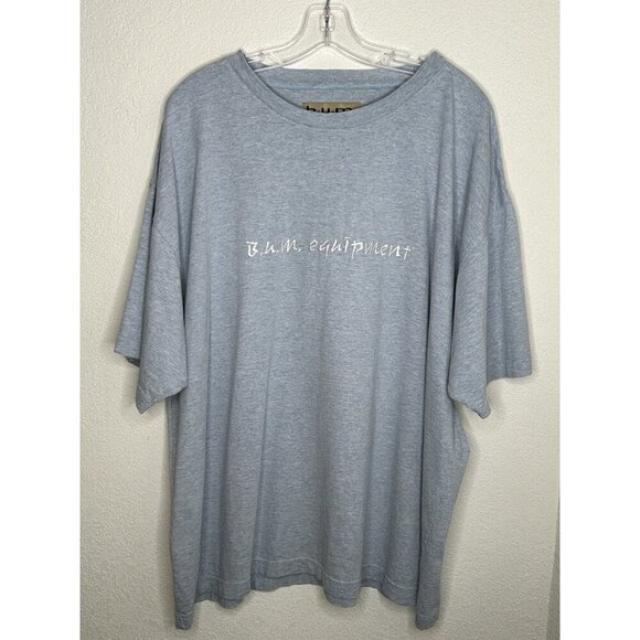 Vintage B.U.M. Equipment Shirt Mens Extra Large Blue Heather Embroidered 90s XL - Picture 1 of 10